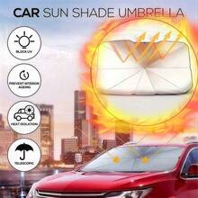 Premium Silver Car Sunshade. Front Windshield Sunshade, Blocks Heat And UV Rays, Retractable Design For Easy Storage. Suitable For All Car Models. Ideal For Summer And Hot Weather. Perfect Gift For Car Owners - A - View 11