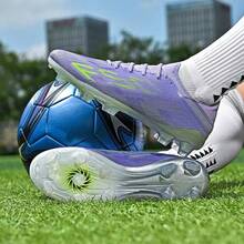 Adult Men's And Women's Low-Top Long Stud Football Shoes, Sports Anti-Slip Wear-Resistant, Suitable For Matches And Training - Purple - View 8