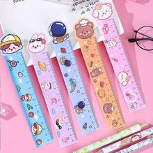 5/10pcs Random Color Cartoon Bookmark Soft Ruler, Student Learning Drawing Measurement Tool, Creative Holiday Gift, Back To School/Halloween/Christmas Essential - Multiple Styles - View 6