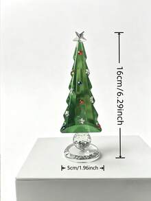 16cm High 5cm Base Crystal Christmas Tree Decoration Gift Set, Includes Gift Bag, Shiny Glass Christmas Tree Desktop Ornament, Decorated With Colorful Rhinestone Stars, Home Desktop Display Window Christmas Atmosphere Decoration, Holiday New Year Gift - Multiple Styles - View 7