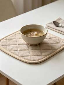 Square Heat-Resistant Trivet With Hanging Ears, Kitchen Hot Soup Pot, Double-Handle Glass Pot, Clay Pot Placement Pad, Heat-Resistant Anti-Scald Non-Slip Mat For Dining Table, Suitable For Glass Soup Pot, Clay Pot, Various Cookware, Dining Table Kitchen Heat-Insulating Mat - Multicolor - View 6