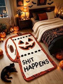 1pc Halloween Evil Toilet Paper Monster Doormat, Welcome Mat, Rug, Floor Mat, Halloween Door Mat, Bedroom Carpet, Area Rug - Multicolor - View 1