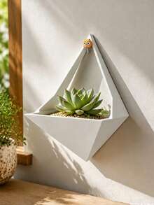 1pc Cute Hanging Cat-Shaped Succulent Planter, 3D Printed Kitten Desk Flower Pot, Minimalist Style Desktop Plant Stand, Creative Home Decor - A - View 10