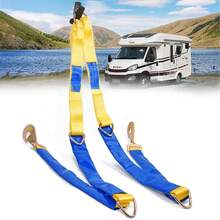 Heavy-Duty Winching Assistance Straps, Webbing Winch Towing Rope, Durable Polyester, Ideal For Outdoor Use, Suitable For Emergency Vehicle Rescue, Tow Strap, Sturdy Construction - Blue - View 1