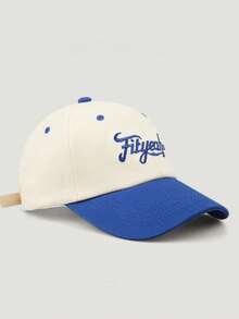 1pc Classic Embroidered Baseball Cap, Adjustable Dad Hat, Dual-Tone Vintage Casual Cap, Breathable Summer Outdoor Travel Golf Hat, Unisex - A - View 13