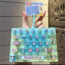 1 pieza Llavero colgante pequeño de adorno y juguete con tecla de teclado de 26 teclas transparente para alivio del estrés, estilo creativo para fiesta en la playa, color y patrón aleatorios - Multicolor - Ver 2