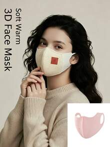 5/1pc Masker Wajah Melengkung Vintage, Kain Rajut dengan Detail Patch Kulit, Tali Telinga Elastis yang Dapat Diatur, Masker Hangat Tahan Angin yang Dapat Digunakan Kembali, Aksesori Nyaman untuk Bersepeda di Luar Ruangan dan Cuaca Dingin Sehari-hari di Musim Dingin - beraneka warna - View 10