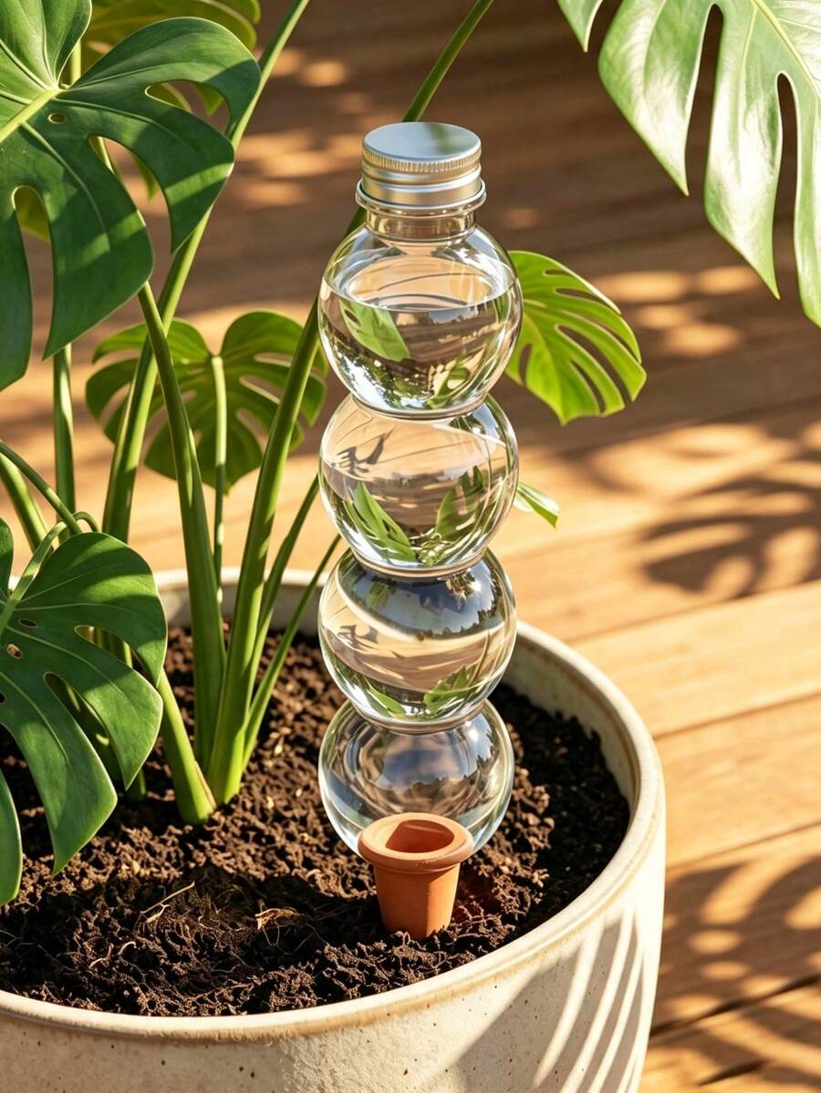 New Large Capacity Automatic Watering Device, Transparent Self-Absorbing Water Ball With Clay Tip, Slow-Release Drip Irrigation Plug For Potted Plants, Home Gardening Hands-Free Watering Tool, 2027 New Year Gift, Party Favor - New Model - View 1