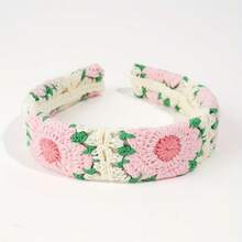 Bohemian Style Floral Knitted Headband - Women's Cute Fashion Hair Accessory, Suitable For Vacation, Holiday, Party Outfit Headpiece Hair Hoop - Multicolor - View 19
