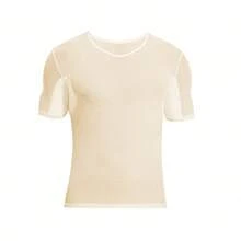 NOSWEAT S-XL Herren Schweißabsorbierendes T-Shirt, integrierte Achselhöhlen-Schweißpolster, atmungsaktives Anti-Schweiß Unterhemd, schnelltrocknende Kurzarm-Basisschicht geeignet für Arbeit, Sport und Sommer - Herrenweste - Übersicht 18