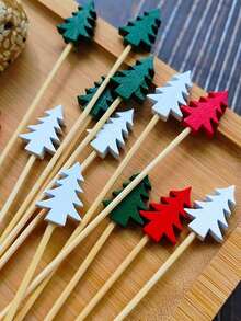 100pcs Christmas Tree Fruits Picks ,Cocktail Picks, Christmas Tree Picks, Appetizer Toothpicks Decorative Toothpicks,Party Picks For Christmas Decorations, Drink Dessert Sandwiches Cocktails,Party Favors,Drink Fruit Desser - Christmas Tree Tags - View 7