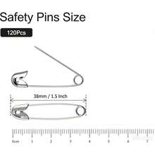 120PCS Safety Pins Nickel Plated, Sharp For Sewing | Nickel-Plated Rust-Proof Metal, Sharp Tip For Easy Piercing, Secure Buckle Design, For Sewing Quilting Jewelry DIY Crafts - 120pcs Pin Round Box - View 3