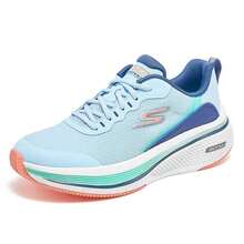 Skechers 女士GO RUN Consistent 2.0穩定支撐緩震透氣網面抗扭轉防滑跑步鞋 - 淺藍色海軍藍 - 查看 2