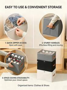 Foldable Under-Bed Shoe Storage Box, Heavy-Duty Washable Oxford Cloth Dust-Proof Container With Transparent Window, Sturdy Handle, Zipper Design, Sock Storage Mesh Bag, Suitable For Sneakers, High Heels, Wardrobe, Space-Saving, College Dorm, Spring Cleaning, Clothing Organization, Home Essential - Multicolor - View 4
