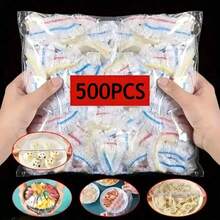 Color Edge Disposable Food Storage Covers, Elastic Stretch Plastic Bowl Wraps, Multicolor Rim Reusable‑Fit Food Saver Lids, 100/300/500 Counts, Refrigerator Leftover Preservation Sleeves For Kitchen Meal Prep Home Daily Use - View 14
