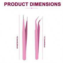 KLONKEE 9pcs Stainless Steel Pink Pointed/Bent Tweezers, Multi-Functional Tweezers Suitable For Handmade Crafts, Jewelry Making, DIY, Nail Art - 9pcs - View 4