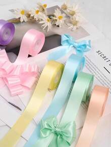 Multi-Color Matte Satin Ribbon, Gift Decoration Tape, Suitable For Bouquet Binding, Holiday Gifts, Wedding, Handmade, Baking, Christmas Decoration, Halloween (Random Color) - Multiple Styles - View 4
