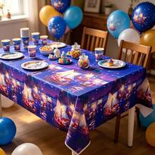 SUPER MARIO BROS. 1pc Game Style Printed Rectangular Party Tablecloth, Waterproof Plastic Tablecloth Decoration Desktop Protector, Suitable For Theme Birthday Party, Family Celebration, Indoor Gathering, Banquet, Event Dining Table Decoration And Desktop Party Supplies, Holiday Decoration - Multicolor - View 3