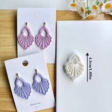 1pc/2pcs Elegant Minimalist Fan-Shaped Exquisite Unique Shape Jewelry Making Tool, Hollow Design, Suitable For Jewelry Handmade DIY Making Jewelry And Earrings, Clay Cutter, Handmade Tool, Earring Mold, DIY Enthusiasts, Creative Artists - White - View 10
