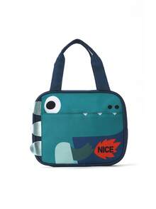 Cartoon Animal Lunch Bag, Unicorn & Dinosaur Print Insulated Tote Bag, Portable Meal Storage Bag, Suitable For Picnic, Travel And Daily Use - Green - View 5