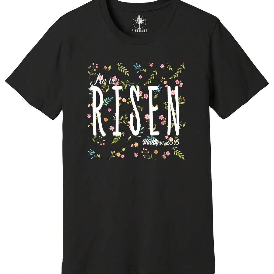 He Is Risen Easter Shirt, Floral Easter Tshirt, Jesus Easter Shirt, Easter Shirt - 款式 - 查看 1