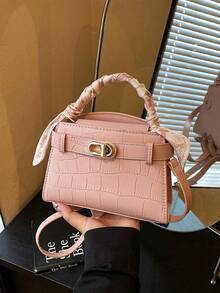 Fashionable Versatile Color-Block Women's Casual Tote Bag - Pink - View 8