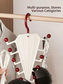V-Shaped Double-Sided Wardrobe Storage Rack, Heavy Duty 360° Rotating Triangular Wardrobe Storage Rack, Combinable Multi-Function Door Back Bathroom Clothes Rack Space-Saving (Green, White). - Multicolor - View 6