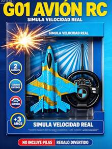 Avión de combate de control remoto de 2 canales para niños, juguete de avión RC, 2 colores surtidos, pilas no incluidas, regalo ideal para niño - Multicolor - Ver 3