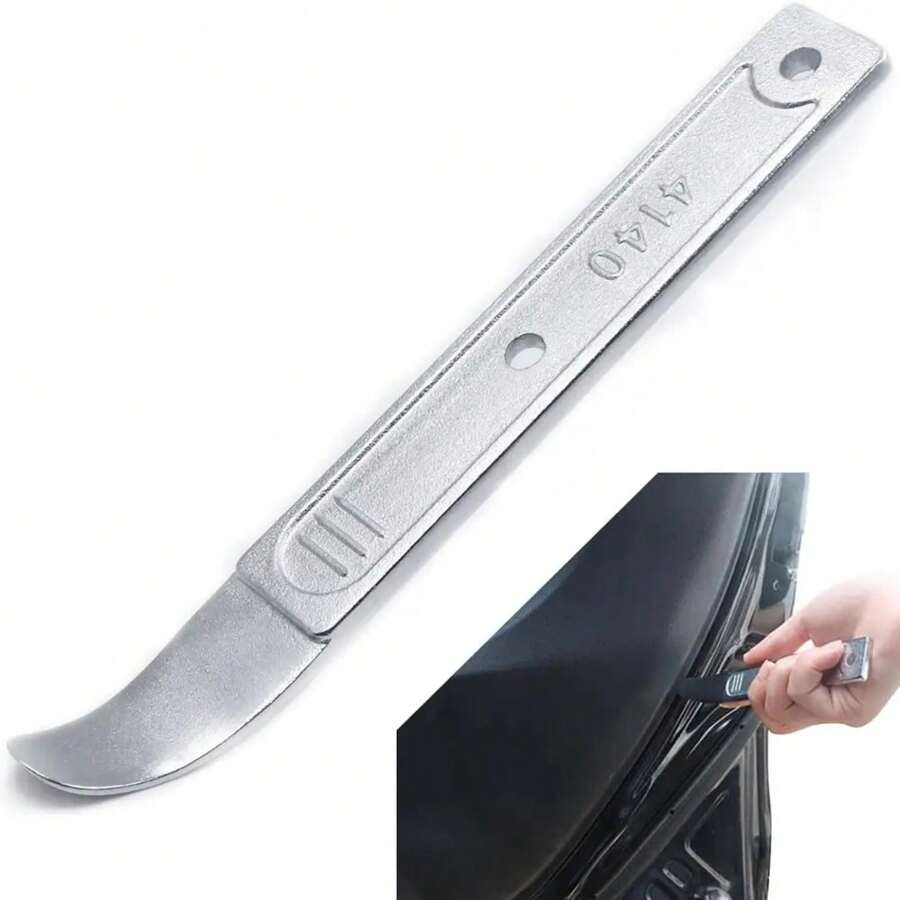 Automobile Sheet Metal Crowbar, Pry Bar, 4140 Pry Tool - Silver - View 1