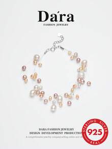 DARA Gelang Mutiara Air Tawar Berwarna-warni Perak S925 4-7mm Kilau Tinggi Berlapis-lapis Gaya Kotak Hadiah Perhiasan Wanita - MultiWarna - View 1