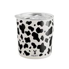 Meoky 8oz White Cow Print Short Stainless Steel Cup With Splash-Proof Lid, Portable Water Cup For Daily Milk And Coffee - White Cow - View 10