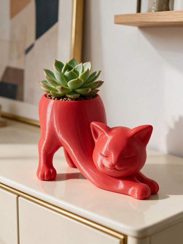 Funny Cat Butt Planter, Unique Cactus Succulent Pot, Cute Indoor Balcony Desktop Garden Storage Planter, 3D Printed