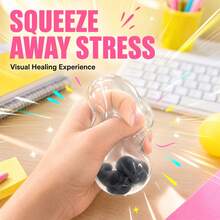 1pc Transparent Non-Bouncing Stress Ball, Clear Squeeze Toy, Pocket Size Decompression Toy, Suitable For Office Study Room Daily Stress Relief, Small Holiday Gift - Multicolor - View 2
