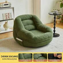 AUXOM Poltrona Sofá Preguiçoso com Puff Confortável Espuma Alta Densidade Capa Removível e Lavável para Sala e Quarto - laranja + puff - Visão 10