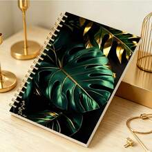 1 Buah Buku Catatan Spiral Elegan Motif Kura-kura dan Daun Bambu - Ukuran A5 dengan Sampul Bertema Tanaman, Kertas Tebal Cocok untuk Buku Harian, Grafiti, Belajar, Kantor, Hadiah - Buku Catatan Desain Kura-kura dan Tanaman Bambu, Perlengkapan Menulis Kreatif dan Seni - 1 - View 4