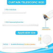 No-Drill Telescopic Rod, Door Curtain Rod, Kitchen Partition Rod, Wardrobe Telescopic Rod, Clothes Drying Rod - 2.2cm Honeycomb Head (Threaded Shank) - View 9