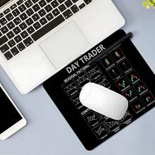 Trading Line Chart Square Mouse Pad, Humorous Financial Market Pattern Design, Eye-Catching Desktop Decoration Protective Pad, Rubber Anti-Slip Stitched Edge Office Mat, Small Size Suitable For Laptop, Desktop Computer Gaming, Office, Daily Use - Mouse Pad - View 2