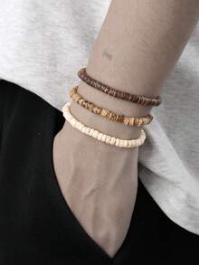 RINTOLER 1 Set Isi 2 Gelang Manik-Manik Salib Gaya Bohemian dengan Hiasan Kerang dan Batu Turkuois, Aksesori Modis dan Serbaguna untuk Pemakaian Sehari-hari atau Perjalanan - MultiWarna - View 7