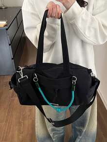 尺寸：36cm*17cm*16cm，可拆卸肩帶，裝飾手繩，便攜/肩背/斜挎，女士時尚，男士休閒，短途旅行 - 彩色 - 查看 2