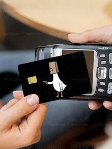 1pc Funny Cartoon Official Credit Card Sticker Privacy Protection Card Skin, Silly Goose Holiday Gift PVC Material Anti-Fingerprint Anti-Scratch Wear-Resistant Card Sleeve Skin, Suitable For Chip Card, Bank Card, Credit Card, Transit Card, Student Campus Card Personalized DIY - Multicolor - View 7