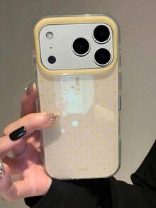 可愛粉色波點圖案亮面果凍手機殼，適用於 iPhone 17 Pro Max 16 Pro Max 17 16 15 14 13 12 Pro Max 11，可愛防震軟背蓋 - 黃色 - 查看 5