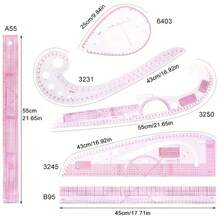 6pcs Pattern Grading Ruler Set Curve Cutting Tailoring Sewing - Variants - View 4