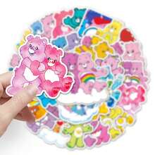 50/100/550pcs Cute Cartoon Care Bears Heart Design Sticker Pack, Including Love-A-Lot Bear, Funshine Bear, Friend Bear, Suitable For Gifts, Back To School And Other Occasions - A - View 3