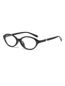 1 Pair Women's Black Oval Photochromic Gray Daily Wear Personalized Minimalist Plain Lens Glasses - Black - View 3