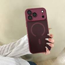 Casing Ponsel Magnetik Matte Perlindungan 360°, Kompatibel dengan iPhone 18 Pro 18 Pro Max, dengan Pelindung Lensa, Casing Pelindung Silikon Seluruh Tepi, Kompatibel dengan 17 Pro Max 16 Pro Max 16e 17e 15 14 Plus 13 12 Mini 11 - Merah ceri - View 7