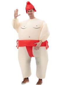Halloween Christmas Party Sumo Inflatable Costume, Unisex Inflatable Costume, Holiday Personalized Outfit Inflatable Costume, Blower Included, Battery Not Included - Black Size S, Suitable for Height 0.9m-1.2m - View 2
