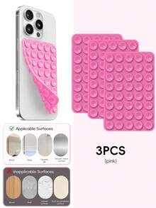 Double-Sided Silicone Suction Cup Phone Holder, Reusable Waterproof Non-Slip Phone & Tablet Suction Mount, Hands-Free Phone Stand, Suitable For Mirror, Glass, Tile, Self-Adhesive Phone Holder, For Makeup, Shower, Cooking, Video Recording - Multicolor - View 11