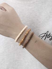 RINTOLER 1 Set Isi 2 Gelang Manik-Manik Salib Gaya Bohemian dengan Hiasan Kerang dan Batu Turkuois, Aksesori Modis dan Serbaguna untuk Pemakaian Sehari-hari atau Perjalanan - MultiWarna - View 6