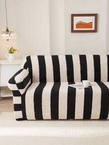 بطانية أريكة بنمط نورديك مخطط عمودي أسود وأبيض بنقش محفور، قماش كاتيونيك سميك بتغطية كاملة وملائمة محكمة، بطانية واقي ناعم لغرفة المعيشة مقاوم للغبار، قابل للغسيل الآلي والتنظيف الجاف، مناسب للأرائك ذات 1/2/3/4 مقاعد، بأسلوب الخريف/الشتاء - متعدد الألوان - مشاهدة 7