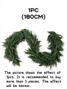 70.86 Inch Realistic Artificial Christmas Wreath, Fox Wreath, Norwegian Pine Wreath - Perfect For Christmas, Restaurant, Fireplace And Outdoor Decor, Farmhouse Style Christmas Decoration, Plastic Wreath, Best Choice For Christmas! - Multicolor - View 13